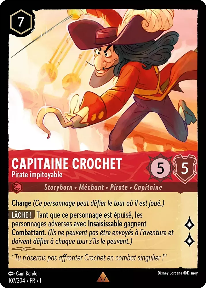 107/204 - Capitaine Crochet - Lorcana : Premier Chapitre