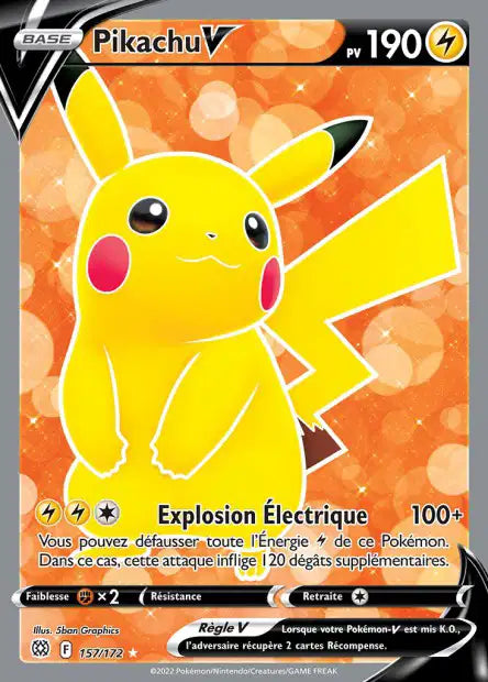 157/172 - Pikachu-V - EB9 Stars etincelantes PREGRADER