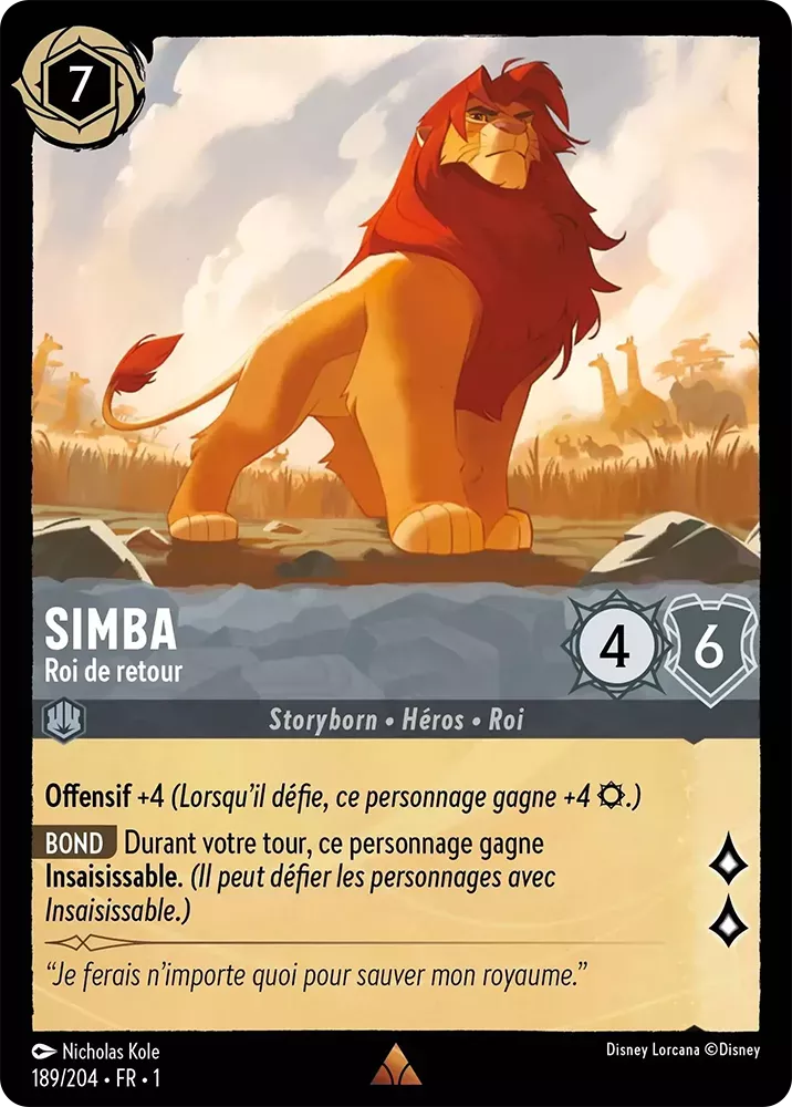 189/204 - Simba - Lorcana : Premier Chapitre