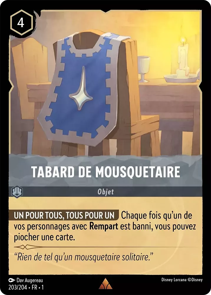 203/204 - Tabard De Mousquetaire - Lorcana : Premier Chapitre
