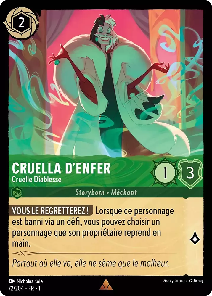 072/204 - Cruella d'enfer - Lorcana : Premier Chapitre