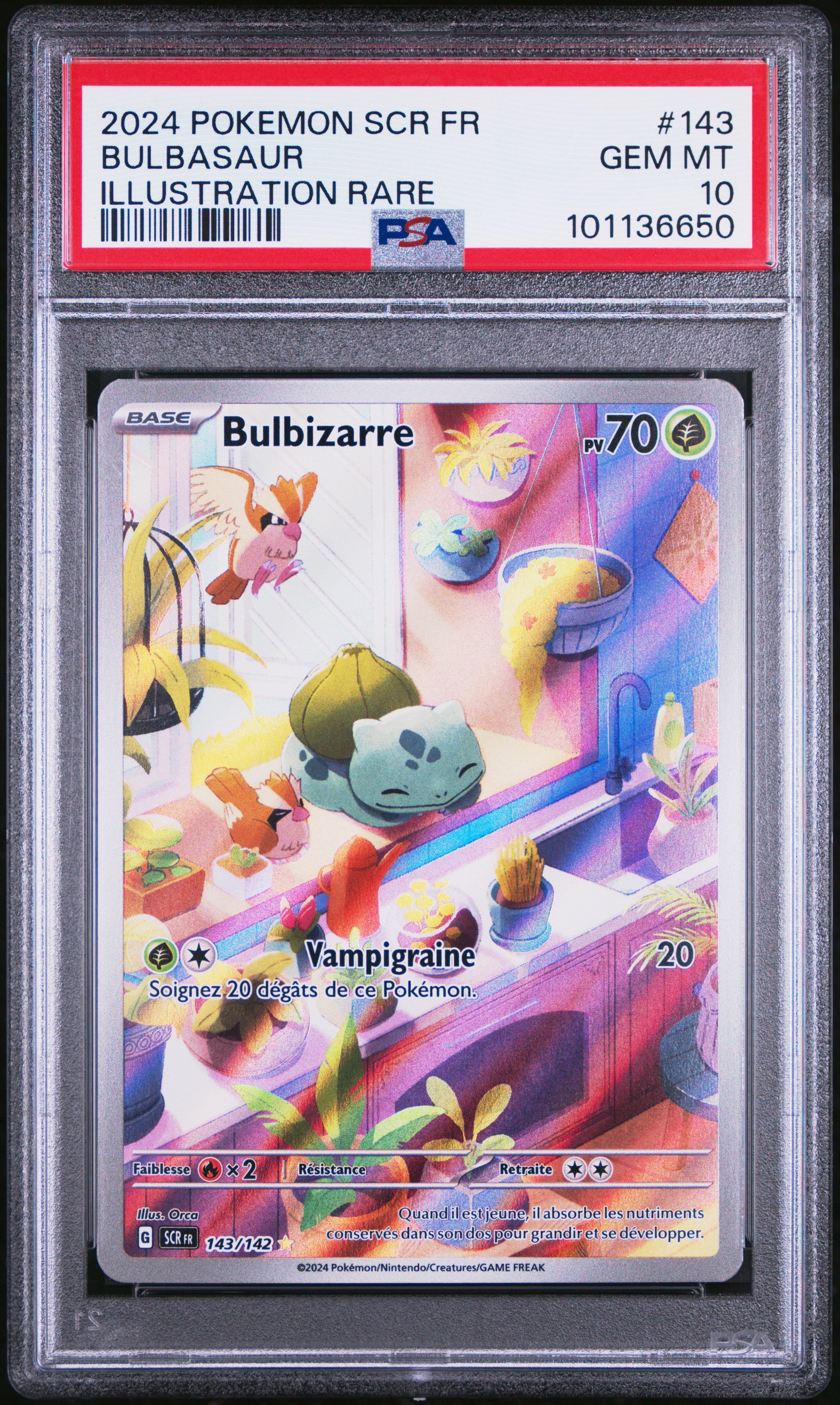 Bulbizarre ex 143/142 - EV7 Couronne Stellaire - Pokémon - PSA 10
