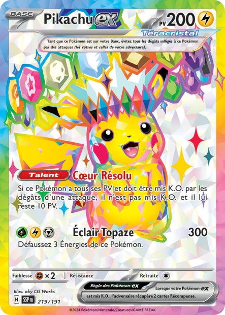 219/191 - Pikachu ex - EV8 Étincelles Déferlantes
