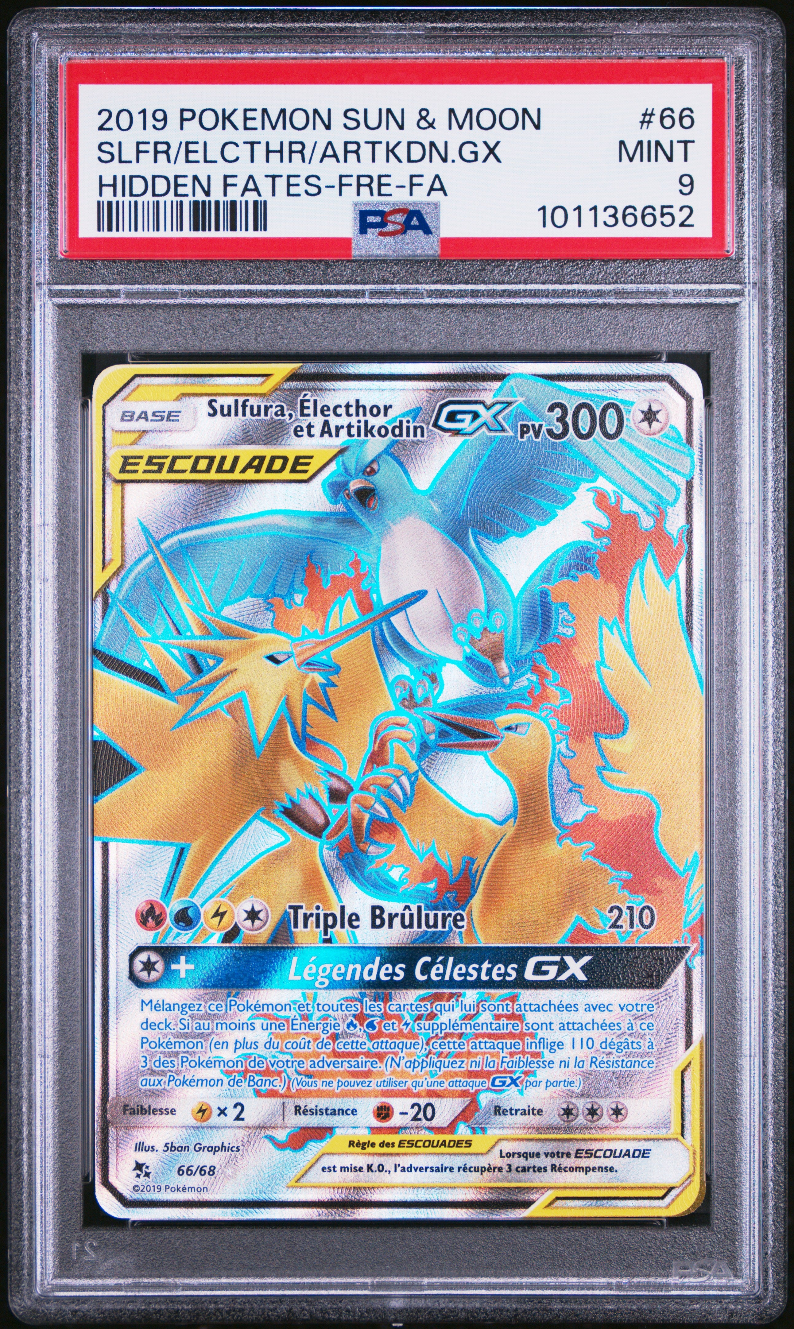 Sulfura GX 66/68 - Destinées Occultes - Pokémon - PSA 9