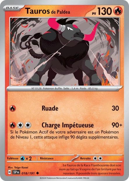 018/191 - Tauros de Paldea - EV8 Étincelles Déferlantes