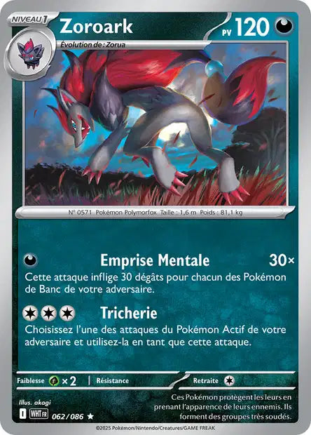 062/086 - Zoroark - EV10.5 Flamme Blanche