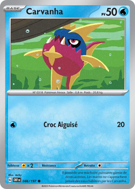 046/197 -Carvanha - EV03 Flammes Obsidiennes