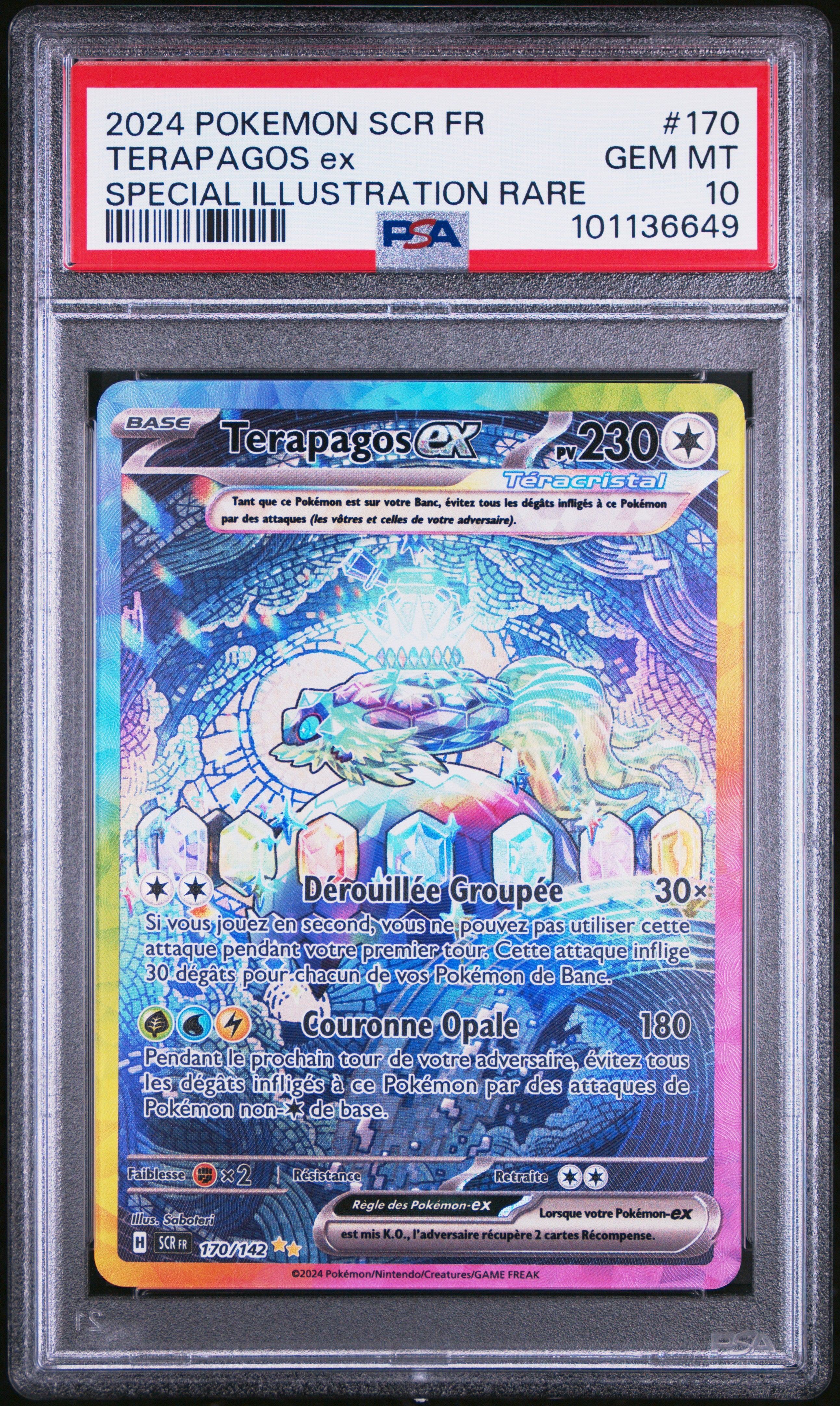 Terapagos ex 170/142 - EV7 Couronne Stellaire - Pokémon - PSA 10