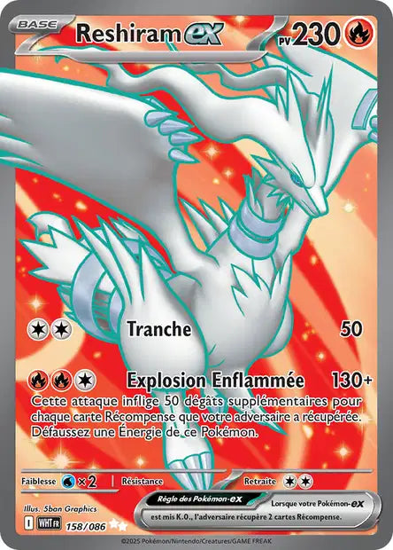 158/086 - Reshiram ex - EV10.5 Flamme Blanche