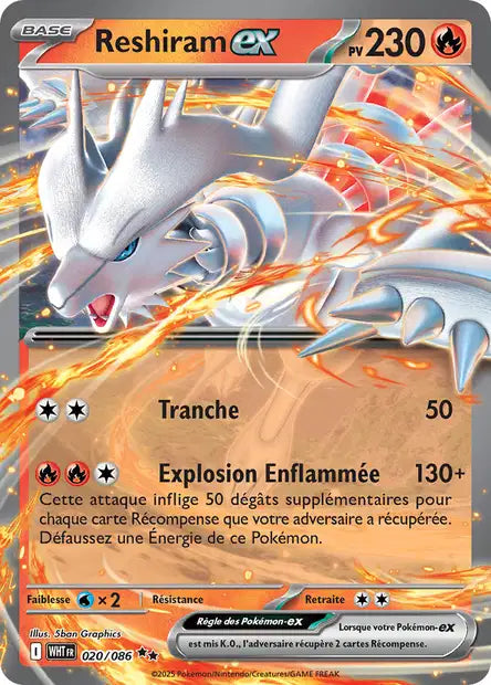 020/086 -  Reshiram ex - EV10.5 Flamme Blanche
