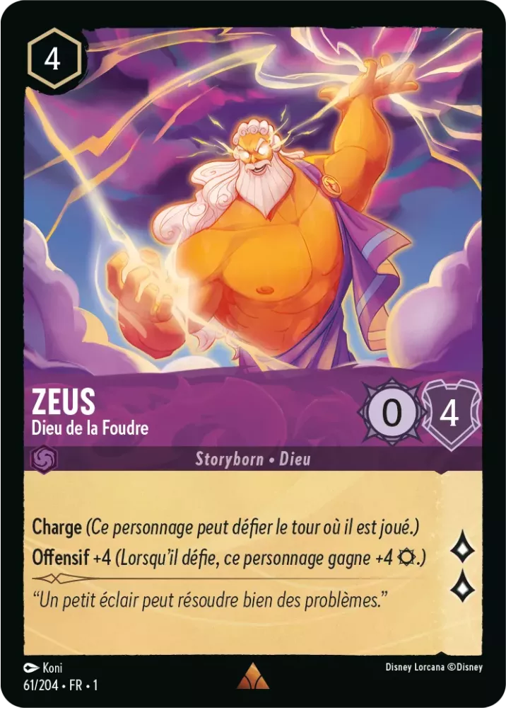 061/204 - Zeus - Lorcana : Premier Chapitre