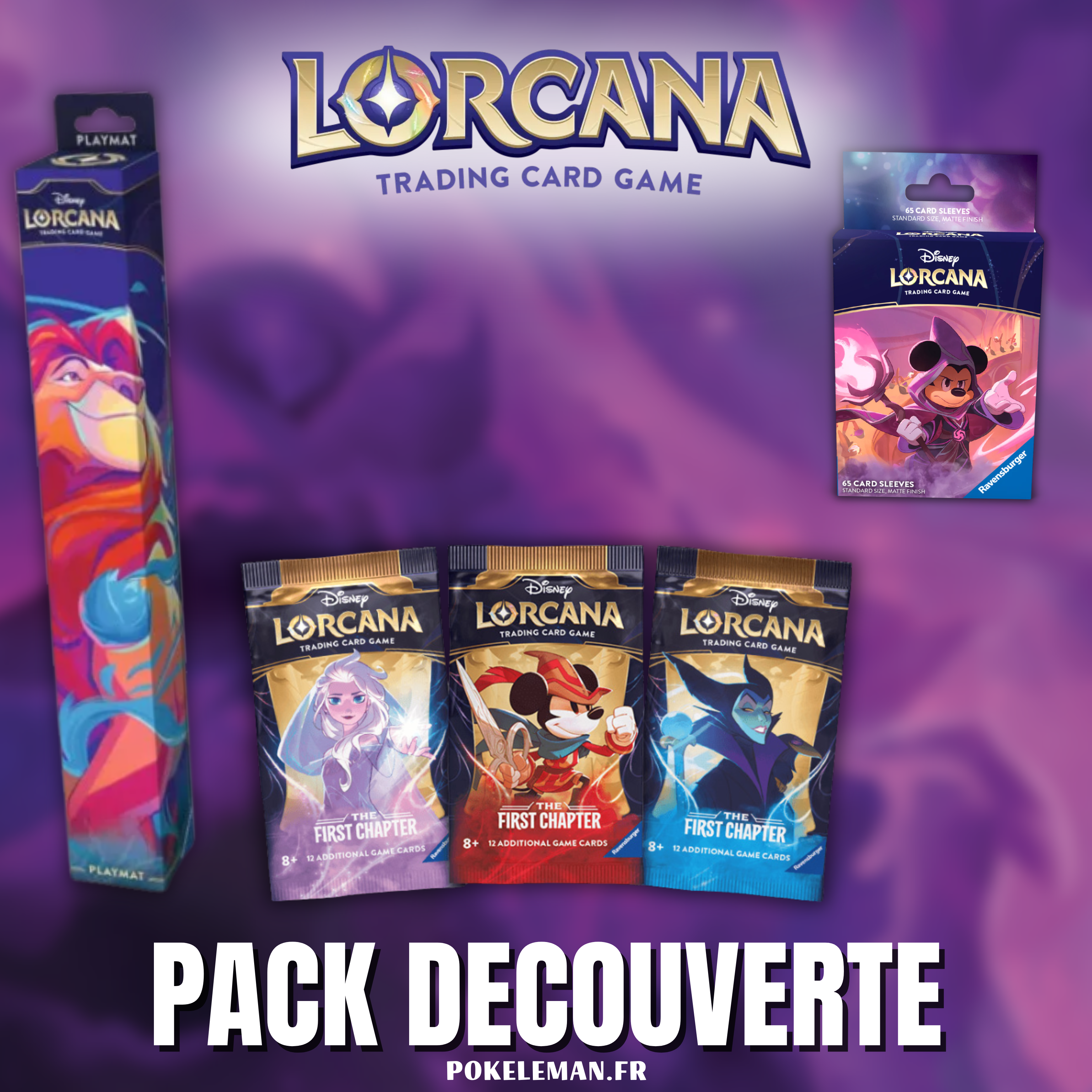 PACK DECOUVERTE - Disney Lorcana (sleeve, tapis, boosters)