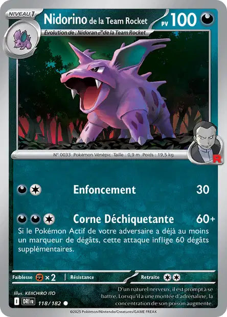 118/182 - Nidorino de la Team Rocket - EV10 Rivalités Destinées