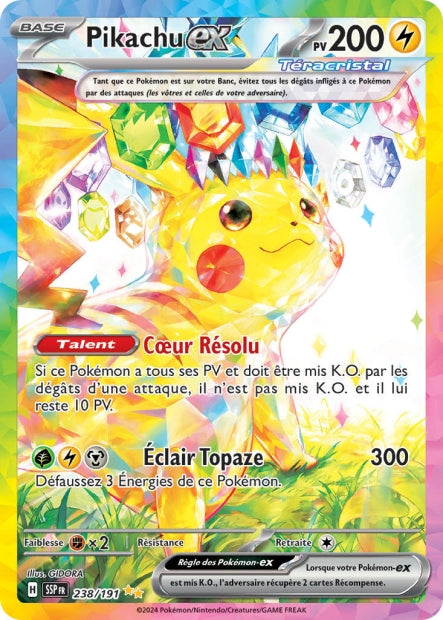 238/191 - Pikachu ex - EV8 Étincelles Déferlantes