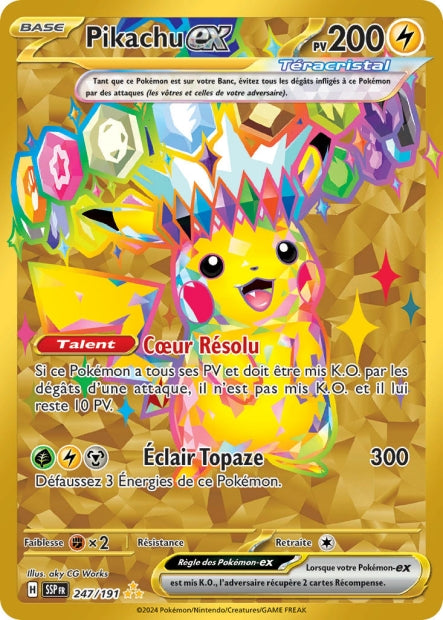 247/191 - Pikachu ex - EV8 Étincelles Déferlantes