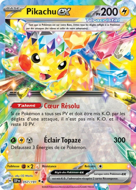 057/191 - Pikachu ex - EV8 Étincelles Déferlantes