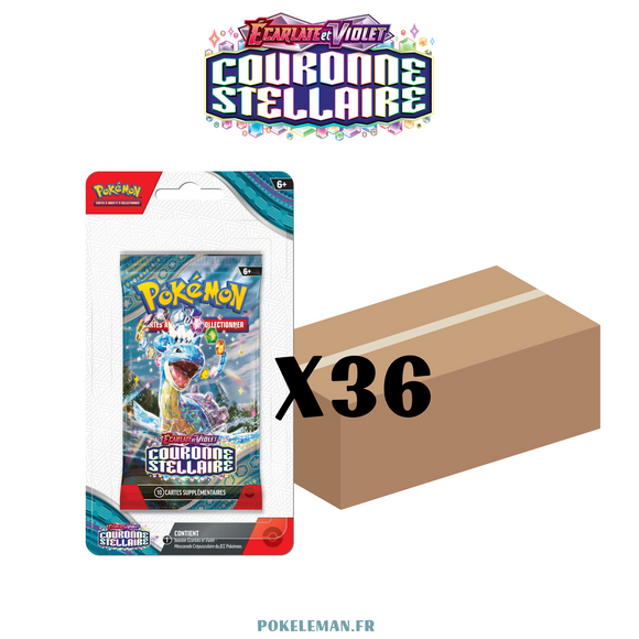 Carton de 36 boosters sous blister - Écarlate et Violet - Couronne Stellaire EV07 🇫🇷