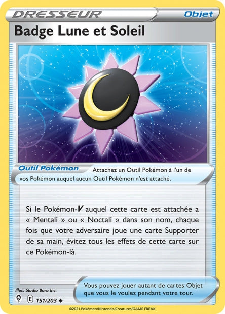 151/203 - Badge Lune et Soleil - EB7 Evolution Celeste