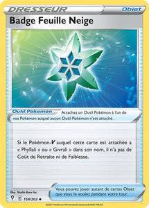 159/203 - Badge Feuille Neige - EB7 Evolution Celeste